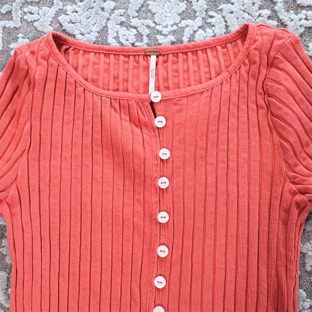 Free People Tilly Ribbed L/S Button Up - Picture 8 of 15